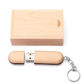 HOZYALE USB Stick Two-Tone Wooden USB 2.0 Flash Drive Data Stick Memory Stick Memory Stick with Wooden Box (32 GB, Wood)
