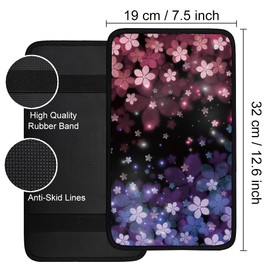 Hobbspring 1 Piece Car Centre Console Cover 32 x 19 cm Cherry Blossom Motif Universal Car Armrest Cushion Floral Car Armrest Cover Protection Waterproof Car Armrest Cushion Cover for Truck