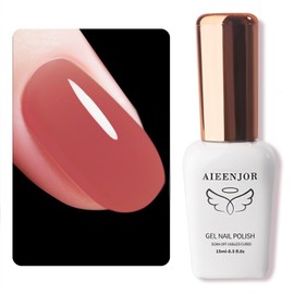 Aieenjor Nude Gel Nail Polish, 0.5 Fl Oz UV LED Soak Off Dark Mauve Gel Polish, Long Lasting Jelly Translucent Gel Polish for Nail Art DIY Manicure and Pedicure, 36
