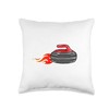 Curling Stone Ice Sport Curling Fire Sweep Throw Pillow