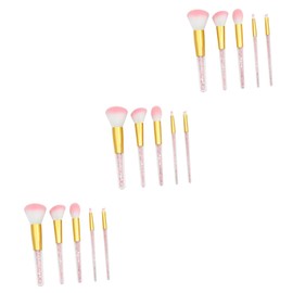 Baluue 15pcs Handle Makeup Brush Set for Liquid Foundation Powder and Eyebrow Cosmetic Tools for Women for Daily and Professional Use