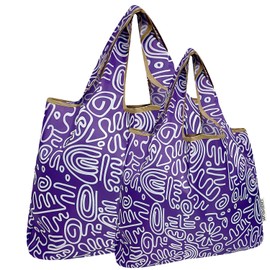 allydrew - Bolsas plegables de nailon reutilizables para comestibles, tamaño grande y pequeño, juego de 2, Swiggle