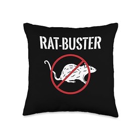 Exterminator Design Pest Fighter Rat-Buster Exterminator Pest Control Throw Pillow, 16x16, Multicolor