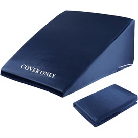 HOMBYS Satin Bed Wedge Pillow Cover Silky & Smooth Wedge Pillowcase 1 Pack 24x24x10.5, Soft & Breathable, Removable & Machine Washable-Zipper Design (Pillow Not Include),(Navy Blue, 24"x24"x10.5")