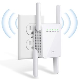 2025 Upgraded WiFi Extender with Ethernet Port – 4 High-Gain Antennas, Easy Setupfor Home and Office