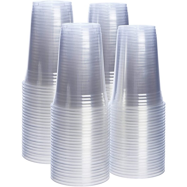 [100 Pack - 20 oz.] Crystal Clear PET Plastic Cups