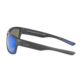 HUK, Polarized Lens Eyewear with Performance Frames, Fishing, Sports & Outdoors Sunglasses Panto, (Spar) Blue Mirror/Matte Black, Medium/Large