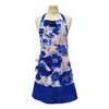 Ragged Rose Retro Floral Apron, Cotton, Blue, M-l