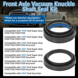 Front Axle Vacuum Knuckle & Tube Seal Kit Compatible with Ford 1998-2004 F250 F350 F450 F550 Super Duty Dana 50 Dana 60, Replaces# 50491 50381 41784-2