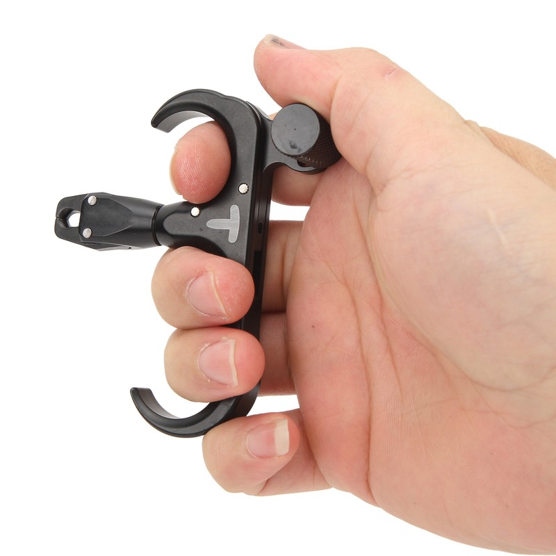 3 Finger Hand Held Bow Release Aluminum Alloy Thumb Release