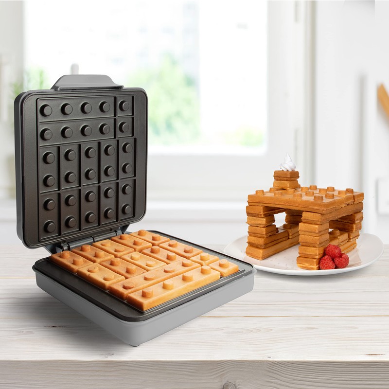 Waffle Wow! Building Brick Electric Waffle Maker - GREY with