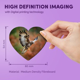 1x Heart MDF Magnet 6cm - Buzzard Bird of Prey Wildlife Nature - Fridge Locker Office Whiteboard Toolbox #50425