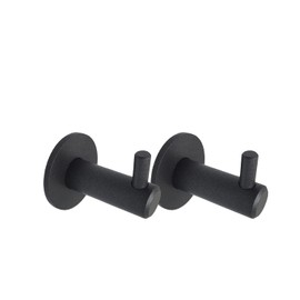 Kon-fort Home Grey Towel Hook, 2 Pack Bathroom Hangers Matte Graphite, SUS 304 Stainless Steel Wall Mounted, Hangers Towels Robes Clothes Hats. Kitchen Bedroom High End Designer Accessories