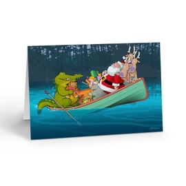 Stonehouse Collectiom | Alligator on Board Funny Christmas Card | 18 Cards and Envelopes | Florida Christmas Cards | USA Made (Alligator On Board)