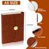 WEEKSUN A5 Leather Notebook, Round Buckle Magnetic Retro Executive Notebooks