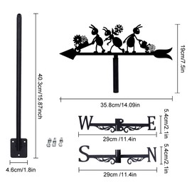 SUPERDANT Ant Weather Vane for Roof Mount Ant Flower Metal Weathervane Wind Vanes for Outside Roof Decor Black Wind Decorative Signs for Farmhouse Yard Farm Barn Sheds Garden Patio Decoration