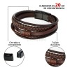 Leawede pulseras hombres De Cuero Con Hebilla Trenzada,Regalos Para Hombre