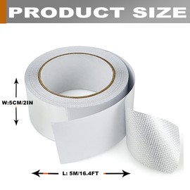 DEGEOBERLIN 2 Rolls High-Temp Heat Shield Tape Reflective Adhesive Backed Roll Thermal Barrier Foil Tape Self-Adhesive Heat Resistant Tape Cool Tapes for Hose and Auto (Silver, 2 Inch x 16 ft)