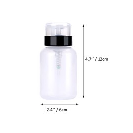 3Pcs 200ML/6.8oz Clear Plastic Push Down Nail Polish Remover Pump Dispenser with Flip Cap Manicure Clean Pump Bottles Makeup Liquid Cosmetic Storage Container Dispensers Vial