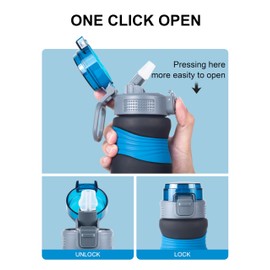 Louis Donné Drinking Bottle 0.7 L Water Bottles BPA-Free Tritan Sports Bottle with Non-Slip Rubber Handle for University Work Fitness Bicycle Outdoor Job 2196 Straw Cup Dark Blue