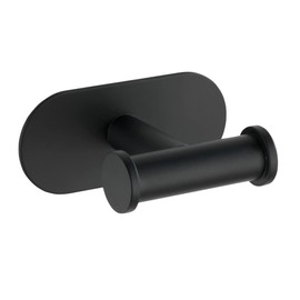 WENKO Turbo-Loc Duo Orea Black Matt Wall Hook, No Drilling Required, Double Hook for Handy Storage of Towels, High-Quality Stainless Steel, Matte Black, 10 x 4.5 x 6.5 cm