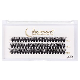 Lunamoon DIY Cluster Eyelashes, Individual Eyelashes for Eyelash Extensions, DIY Individual Lashes, Eyelash Cluster Lashes, DIY Eyelash Extension (40D-D-0.07, mix11-13)