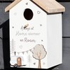 Wooden Caravan Bird House White Garden Nesting Box Wall Mounted