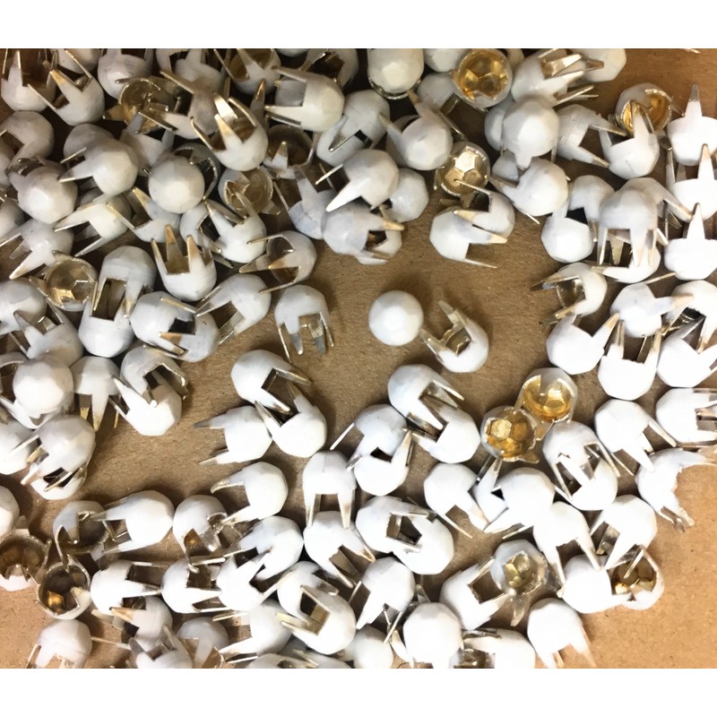 150 Nailheads ,Spots , Studs, WHITE Size 2/16" (3.5mm) with