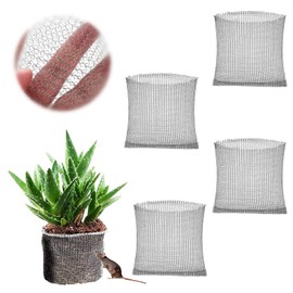 4 Stück Pflanzkorb Wühlmausschutz, Wurzelschutz aus Edelstahl für Pflanzen,45 * 40CM Wühlmauskorb für obstbäume, Metallnetzbeutel aus Edelstahl, Wurzelschutz für Bäumen, Blumen, Gemüse (45 * 40CM)