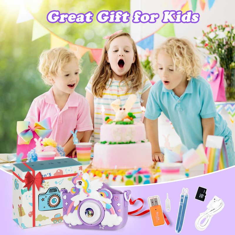 Kids Camera,HD Digital Video Camera with Protective Cover,Childrens Toys for