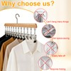 Closet Organizer with 10 Clips, 2 Pack Wooden Hanging Storage