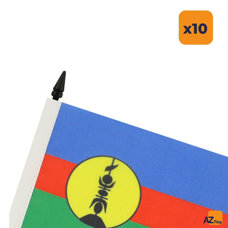 AZ FLAG - 10 New Caledonia Table Flags - 6"