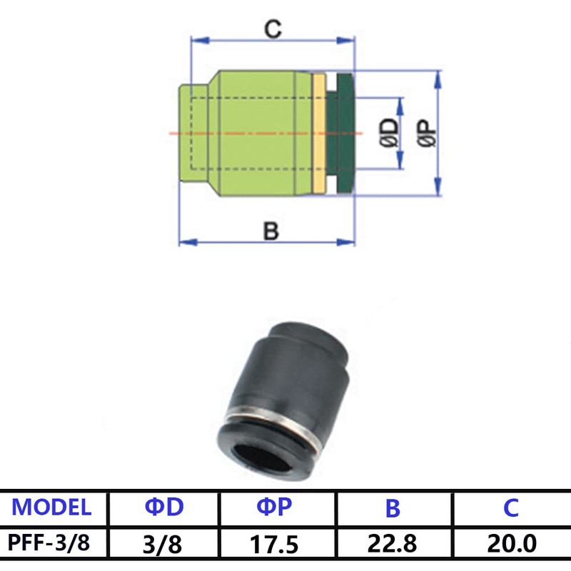 Jienk 10PCS 3/8 Inch Tube OD Pneumatic Cap Plug Fitting,