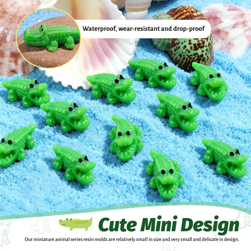 Lucxhcky 100 Pcs Small Laying Alligator Figures - Detailed Prone