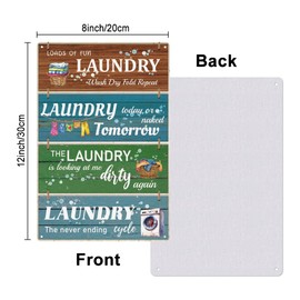 Hobbspring 1pc Vintage Metal Tin Sign 30x20cm Retro Iron Laundry Room Rules Sign Rusty Look Laundry Plaque Poster for Bathroom Home Washroom Garden Wall Decorations