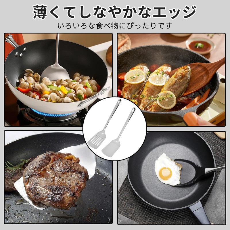 kasanidika Turner Wok Spatula Kitchen Utensils Stainless Steel Dishwasher Safe