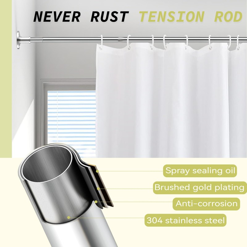 VIOREMOS Tension Curtain Rod 31 to 112 In Extra Long