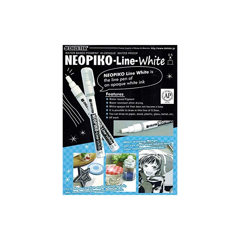 Deleter Neopiko Line White 0.5mm Liner Pen