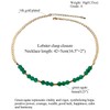 Jewboo Reiki Green Agate Beaded Necklaces for Women 14k Gold