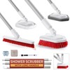 Shower Scrubber with Long Handle, Stiff Bristles Grout-Brush, Tub Scrub-Brush