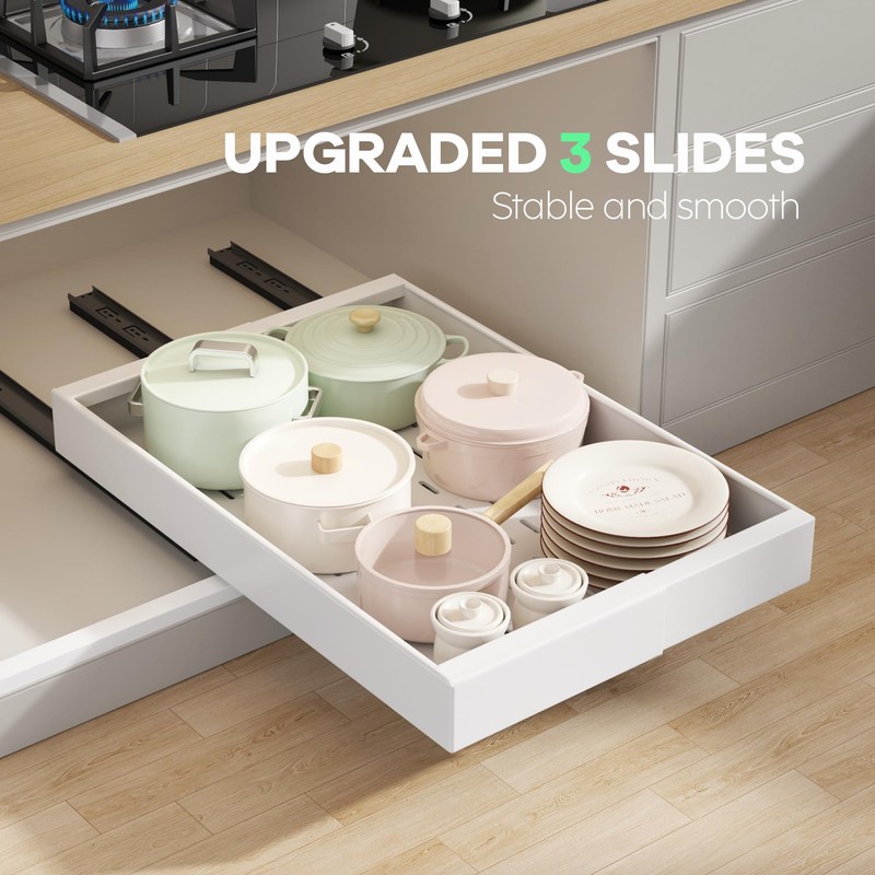 Seinloes 2 Pack Pull out Cabinet Organizer 21" Deep With