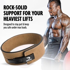 DMoose Weight lifting Lever Belt, Improve Your Weightlifting & Powerlifting Technique, 10 mm Thick, Suede Leather, Stainless Steel Lever Buckle, For Gym Workout, Squats & Deadlifts, Men & Women (M 29” - 33” (Waist Size Not Pant Size), Brown)