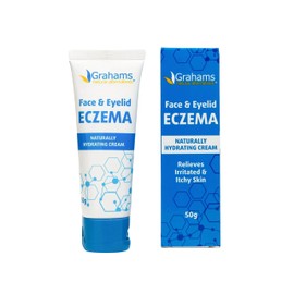 Grahams Natural Face & Eyelid Eczema Cream - Treatment for Eczema, Dermatitis, Itch Relief, Redness, Inflammation & Very Dry Skin - with Colloidal Oatmeal - Hypoallergenic & Steroid-Free (1 x 50g)