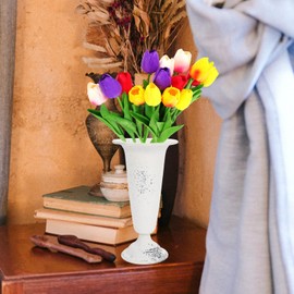 Vintage Flower Vase Iron Planter Decorative Centerpiece for Home and Weddings Rustic Floral Arrangement Pot with Smooth Surface and Stable Base