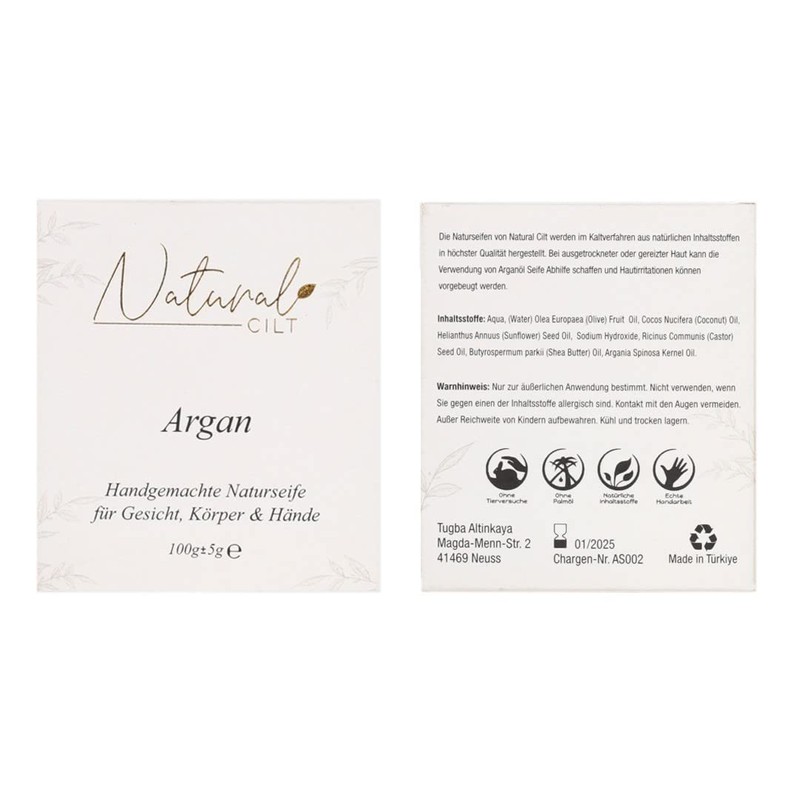 Natural Cilt Argan Soap - 100% Natural Soap - No