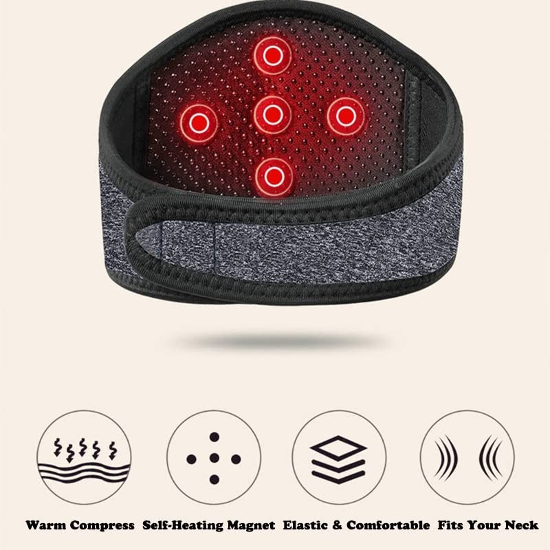 Qchomee Self Heating Neck Brace Support Magnets Neck Wrap Treating