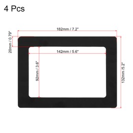PATIKIL Magnetic Picture Frame, 4 Pack Magnetic Photo Frame Picture Holder Holds 5x7 Inch Photos for Refrigerator Metal Home Office, PVC Black