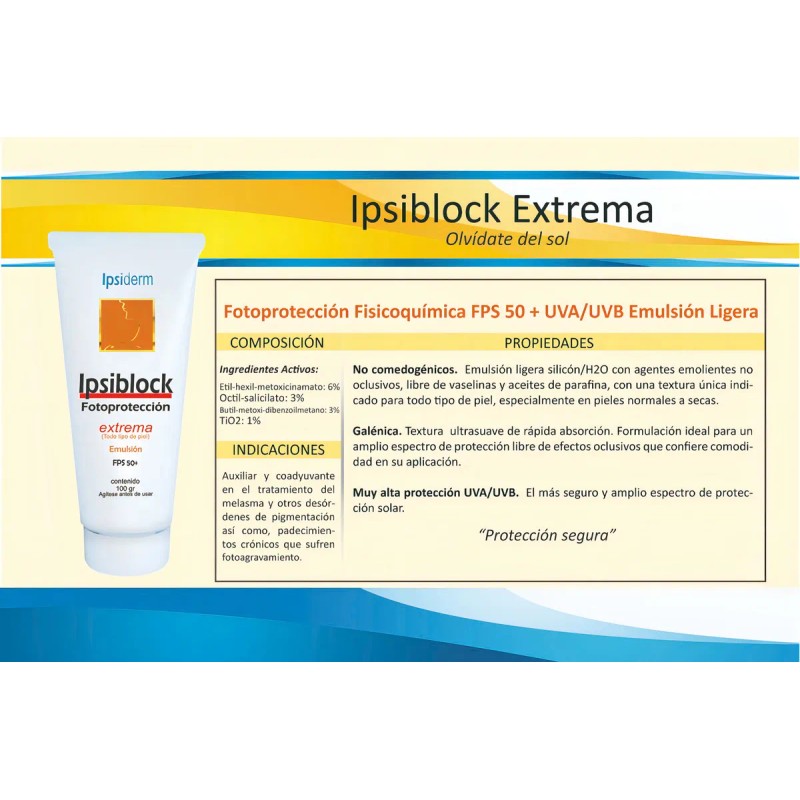 Ipsiblock Bloqueador Solar Extrema Fps50 Fotoprotector Uva Uvb 100g