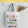 Aliceset 12 Pcs Teacher Appreciation Gifts Teacher Canvas Tote Bags