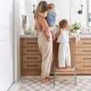 Wooden 2 Step Stool for Kids Bathroom Sink Foldable Anti-Slip
